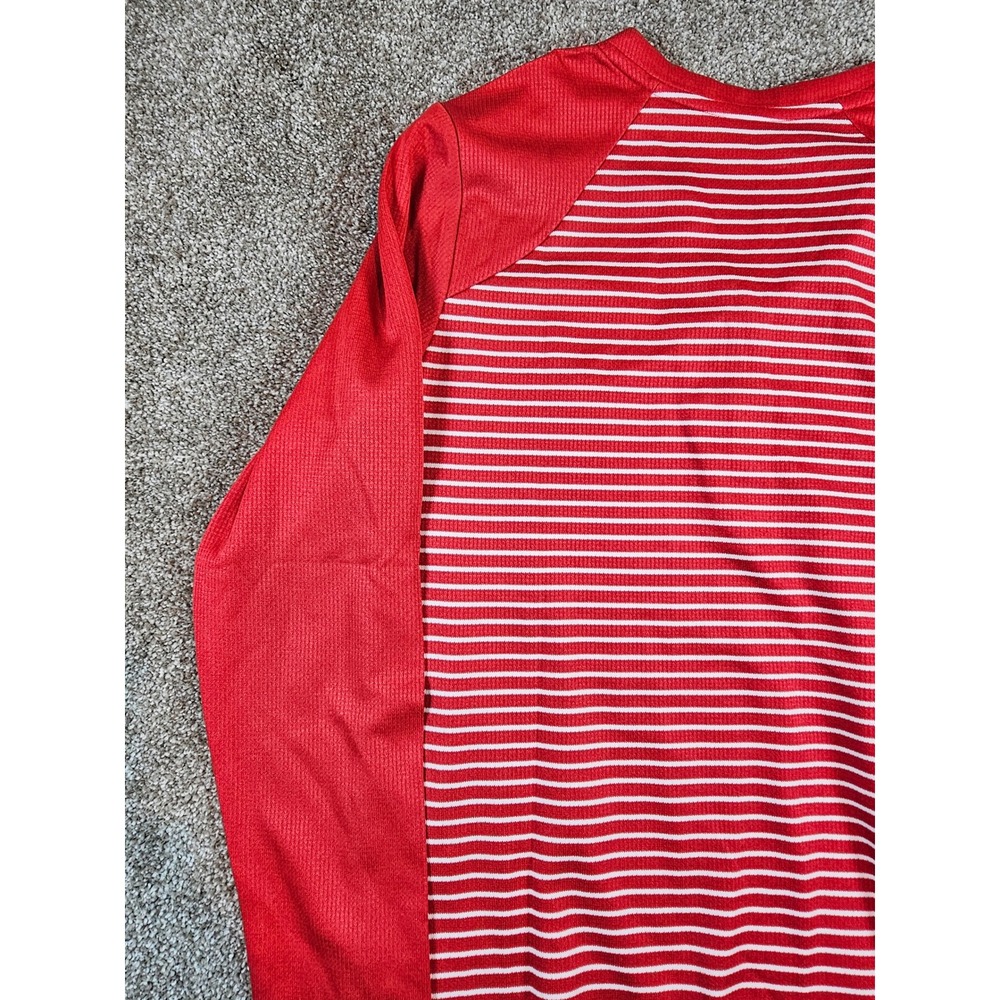 Antigua Philadelphia Phillies Maverick Henley Top Red Striped Long Sleeve M - Picture 10 of 14